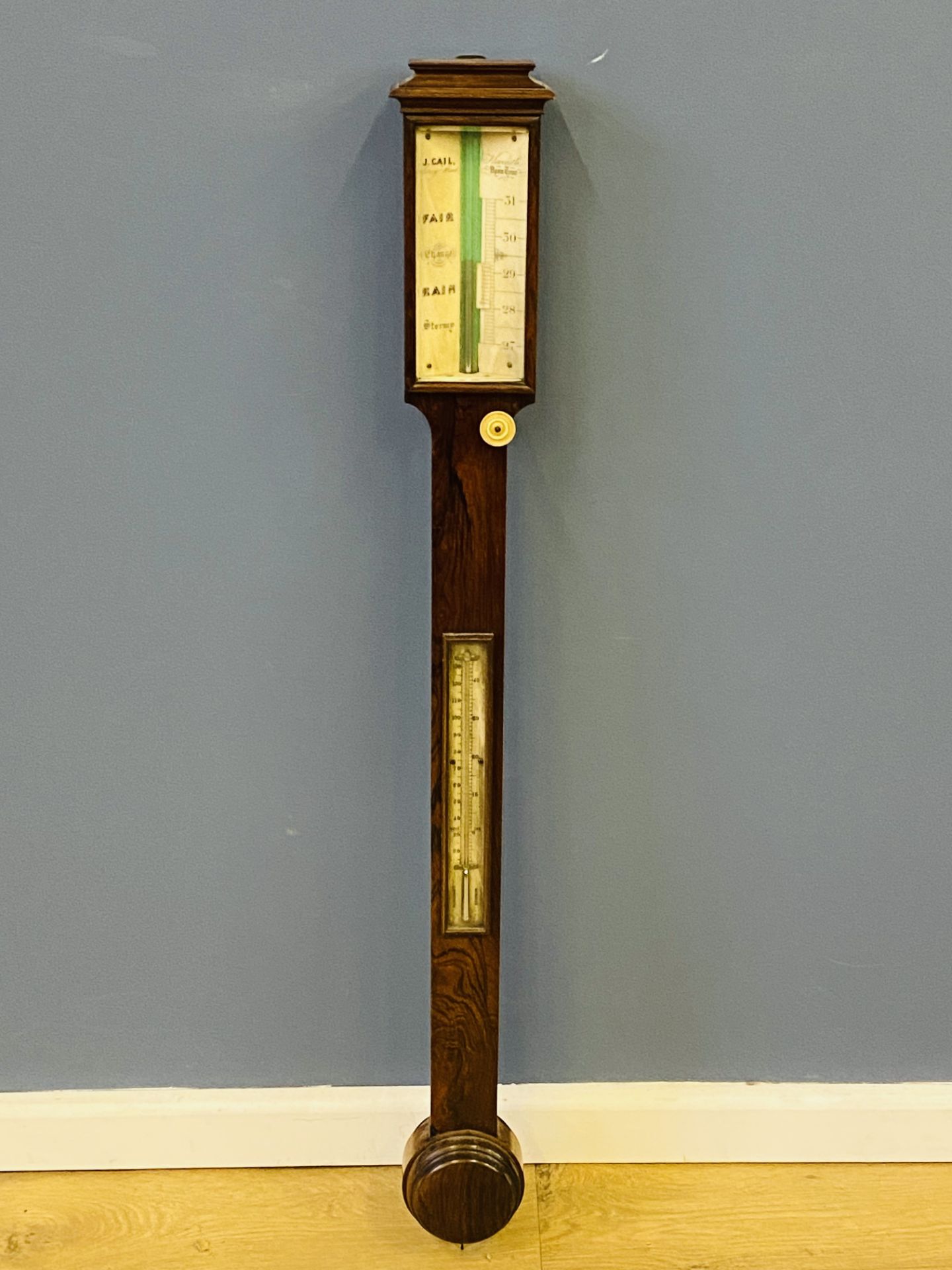 19th century rosewood stick barometer