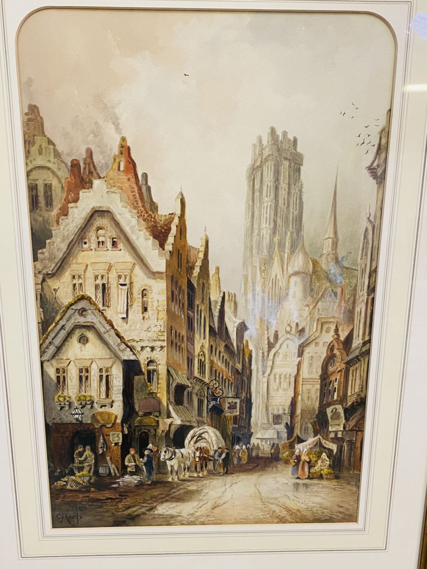 Two framed and glazed watercolours signed C.J. Keats - Image 4 of 5