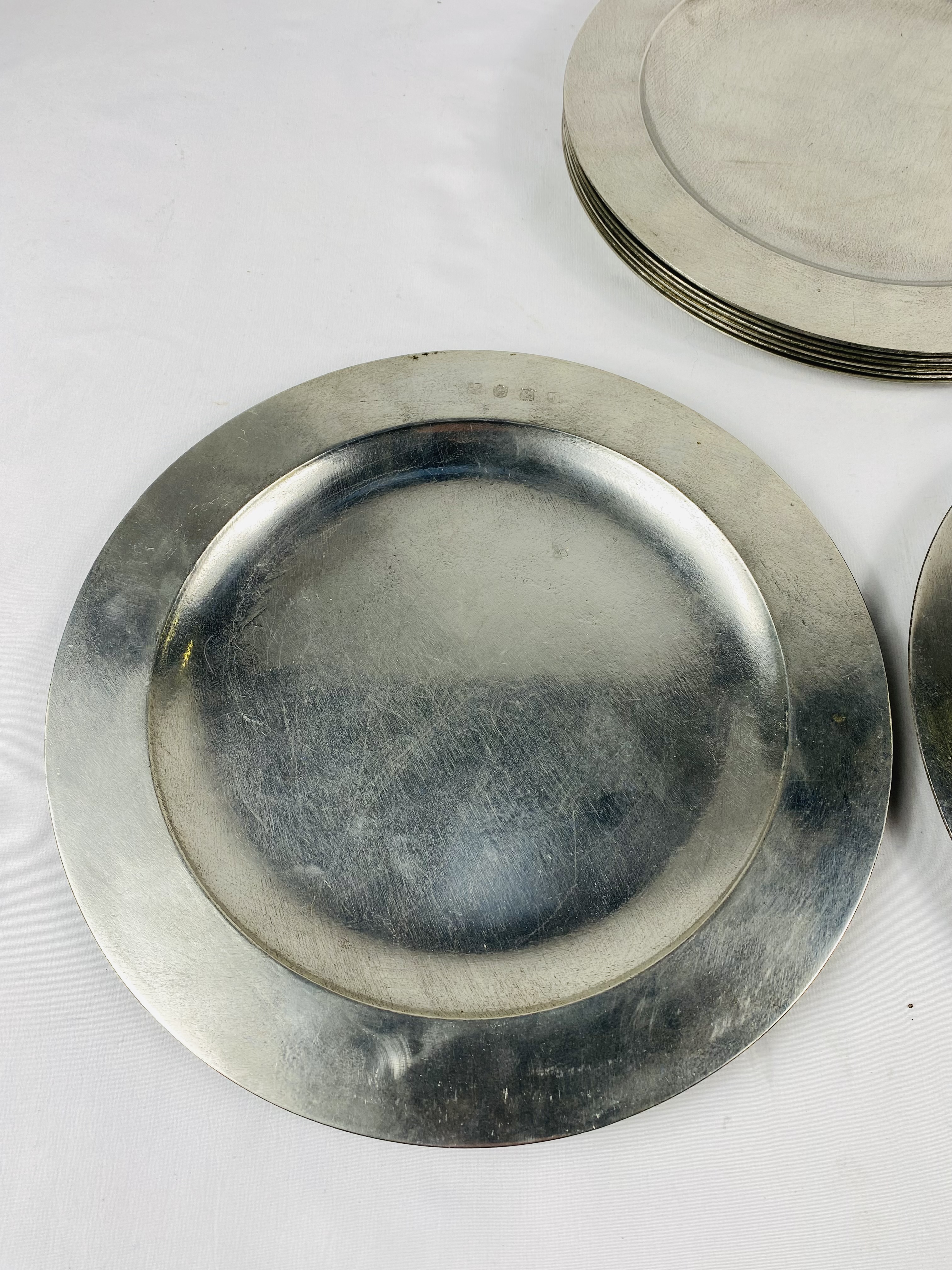 Eight James Yates pewter plates - Image 3 of 4