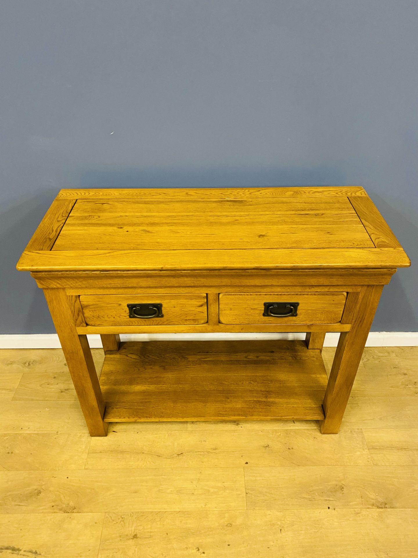 Contemporary oak console table