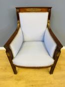 19th century French Empire style open armchair