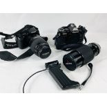 Canon EOS 400D camera and a Canon AE-1 camera