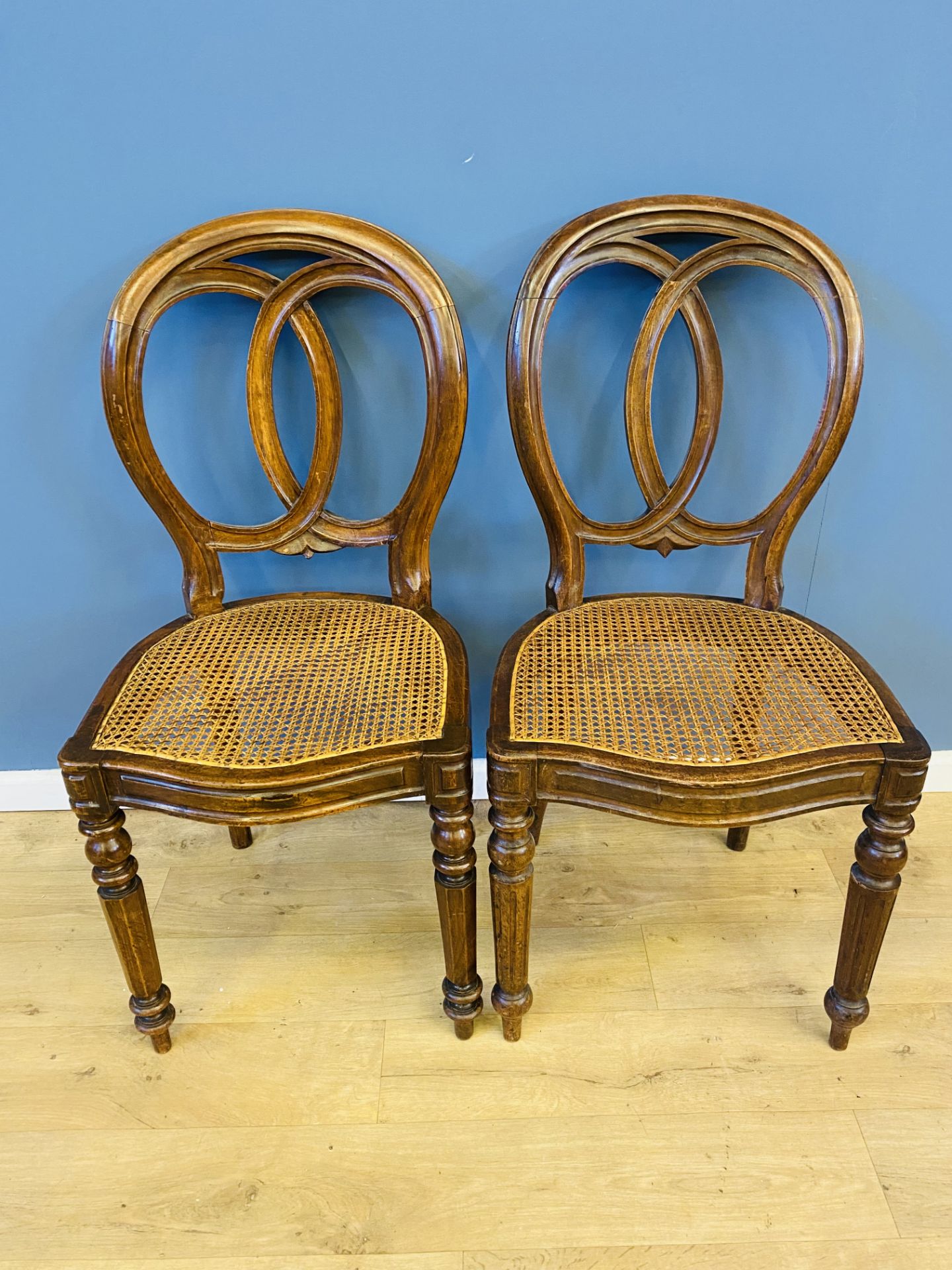 Two 19th century walnut bedroom chairs