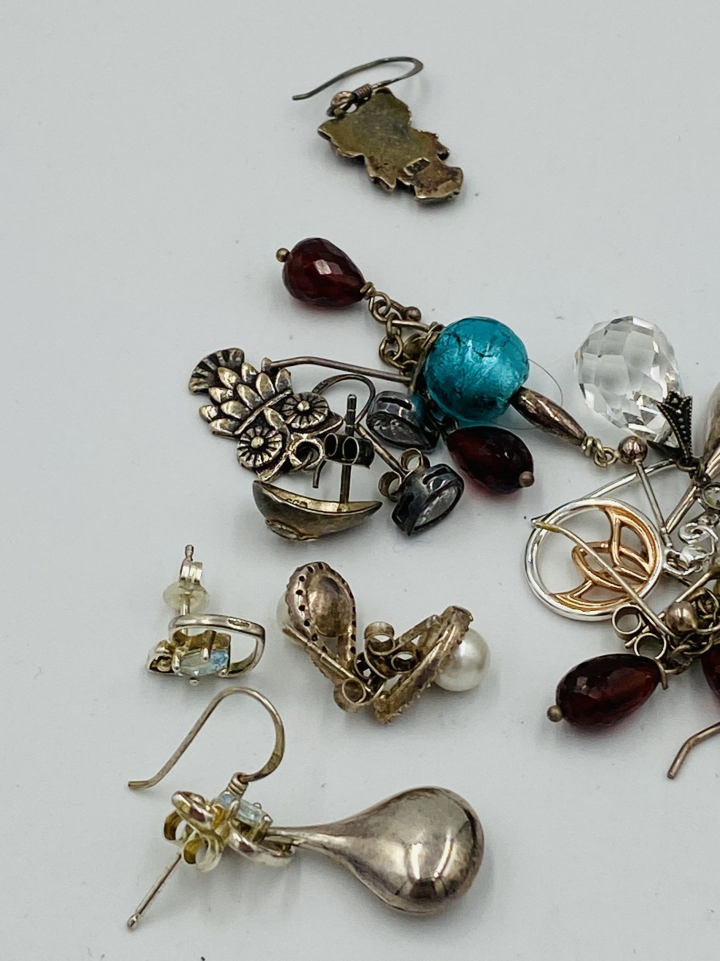 Ten pairs of sterling silver earrings - Bild 3 aus 3