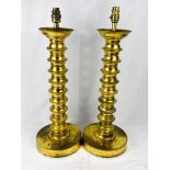 Pair of brass table lamps