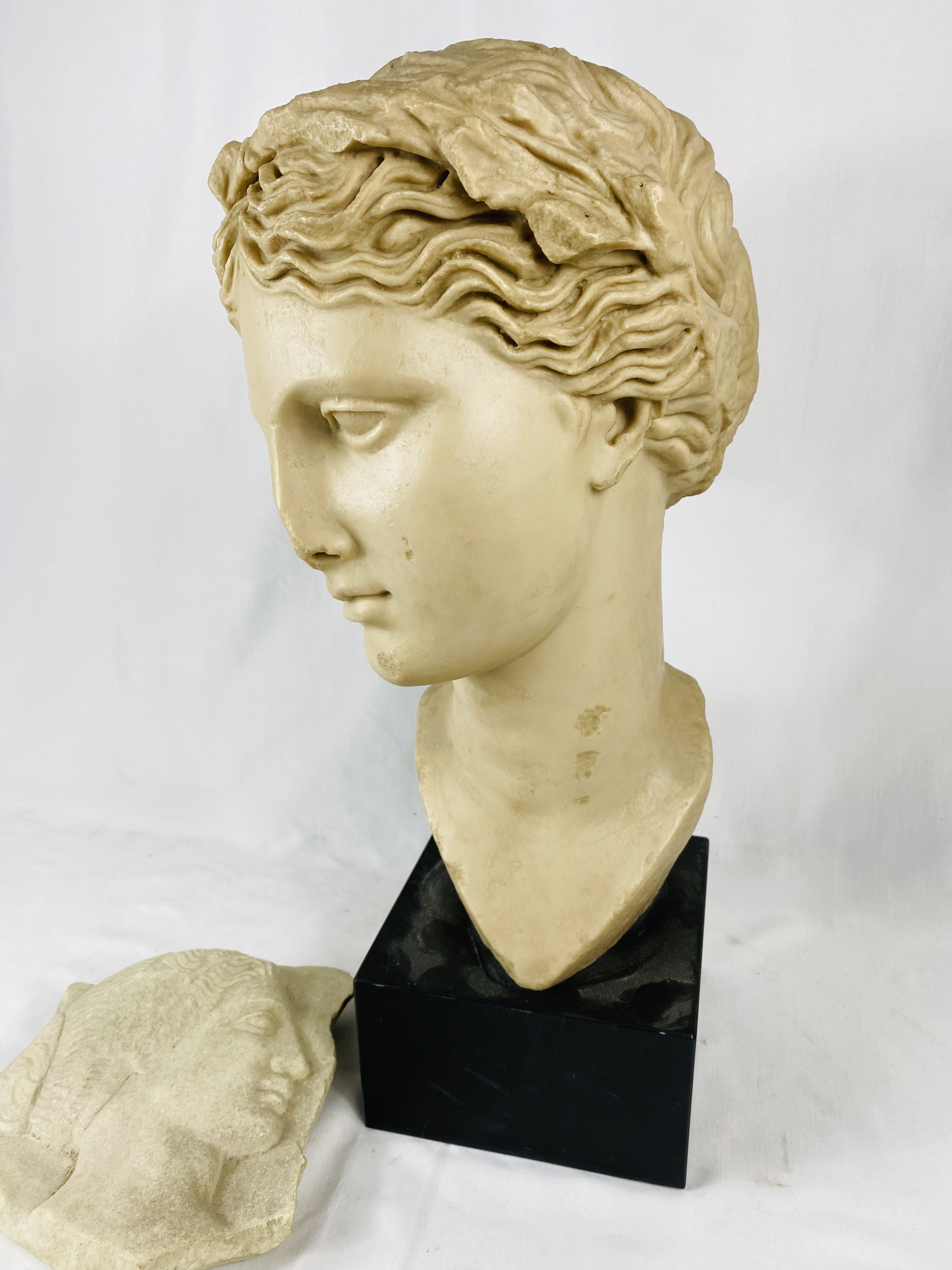 Resin bust and a cast marble head - Image 5 of 5