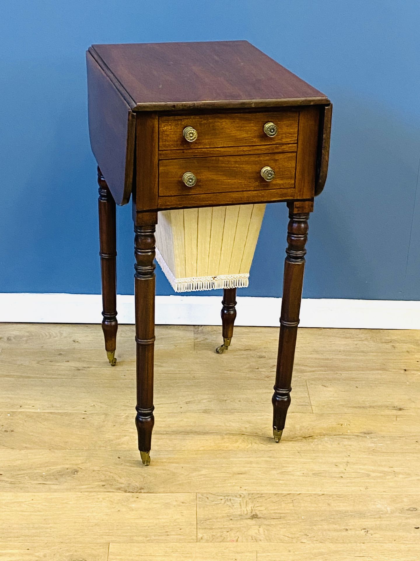 19th century mahogany drop leaf work table