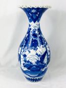 Blue and white ceramic vase