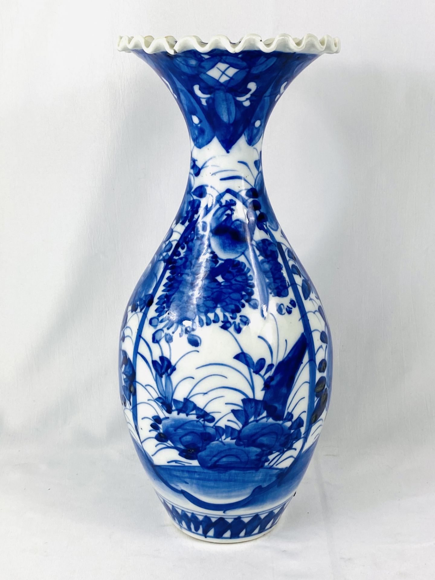 Blue and white ceramic vase