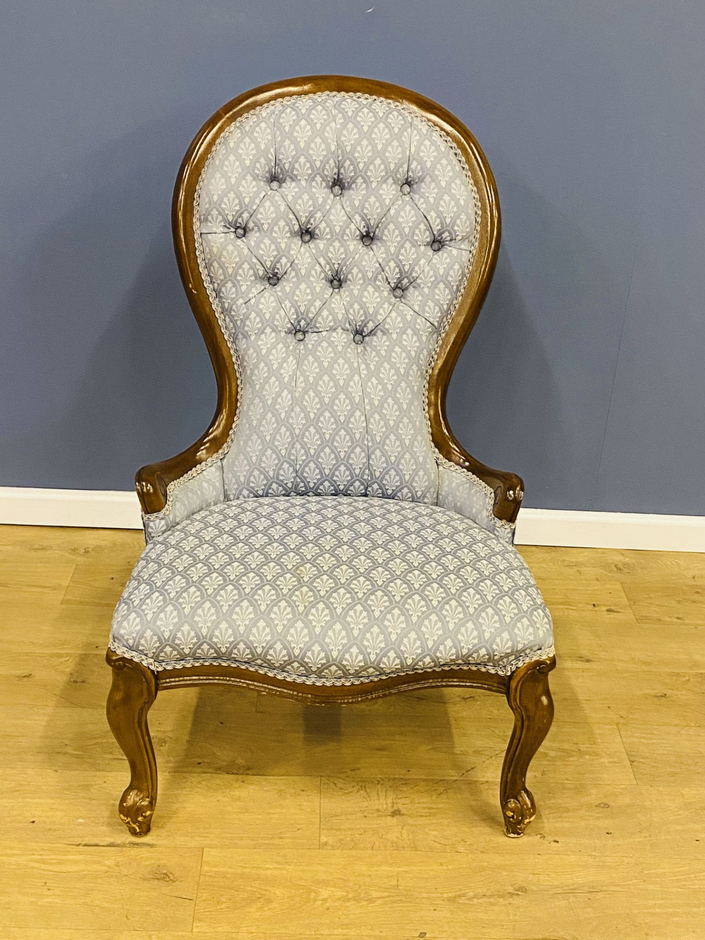 Mahogany button backed nursing chair