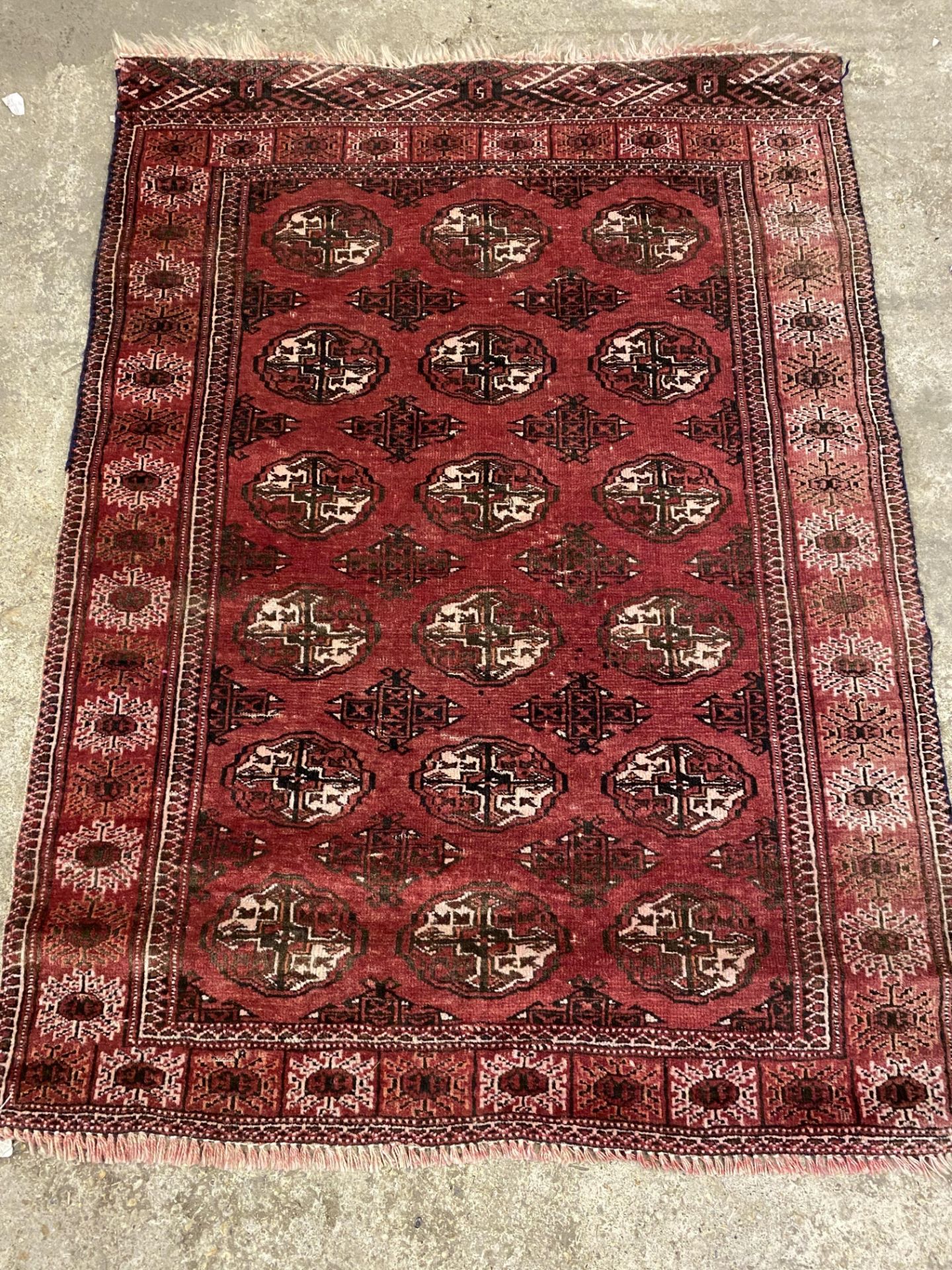 Red ground rug