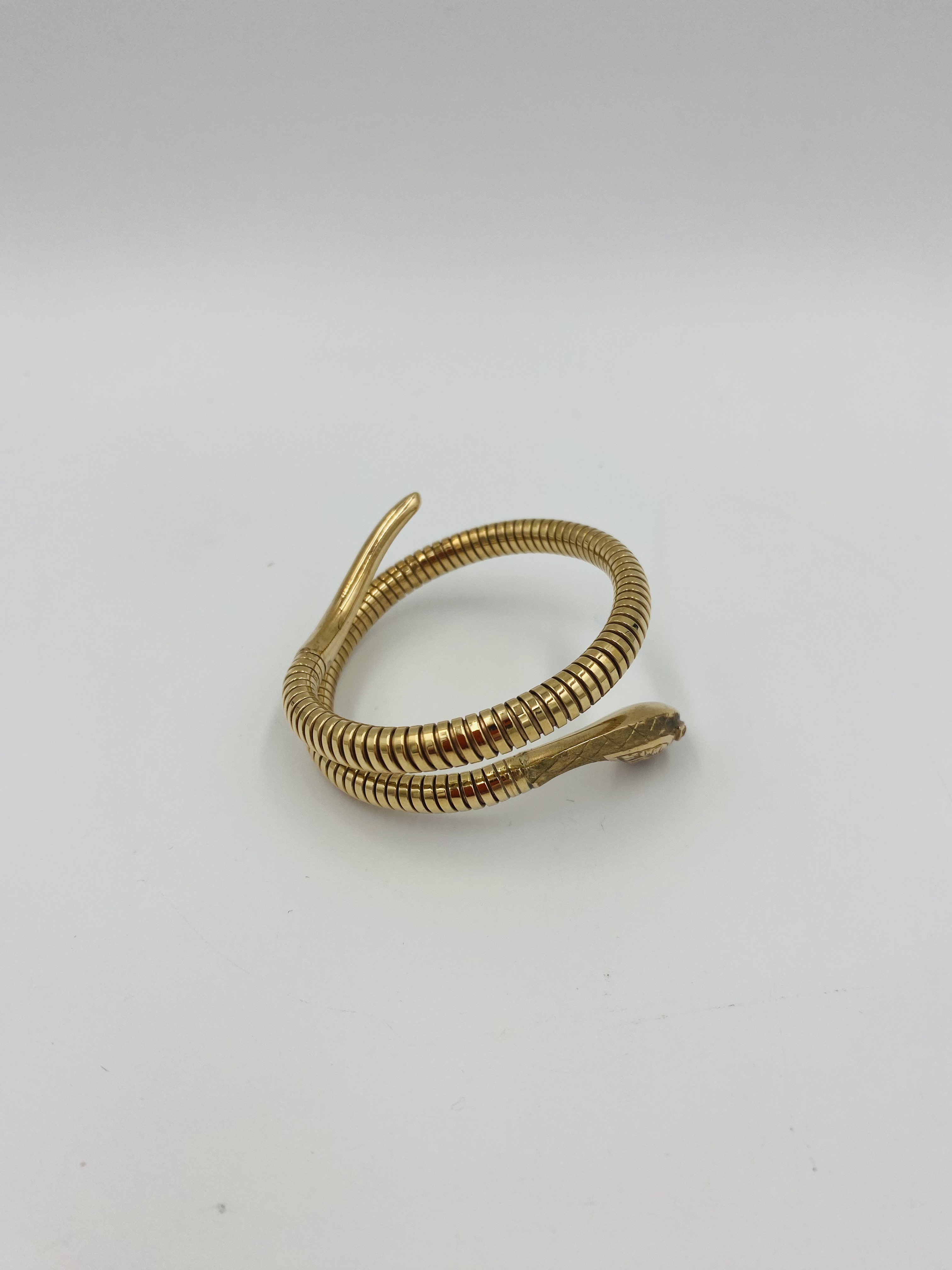 9ct gold, steel sprung snake bracelet - Image 3 of 5