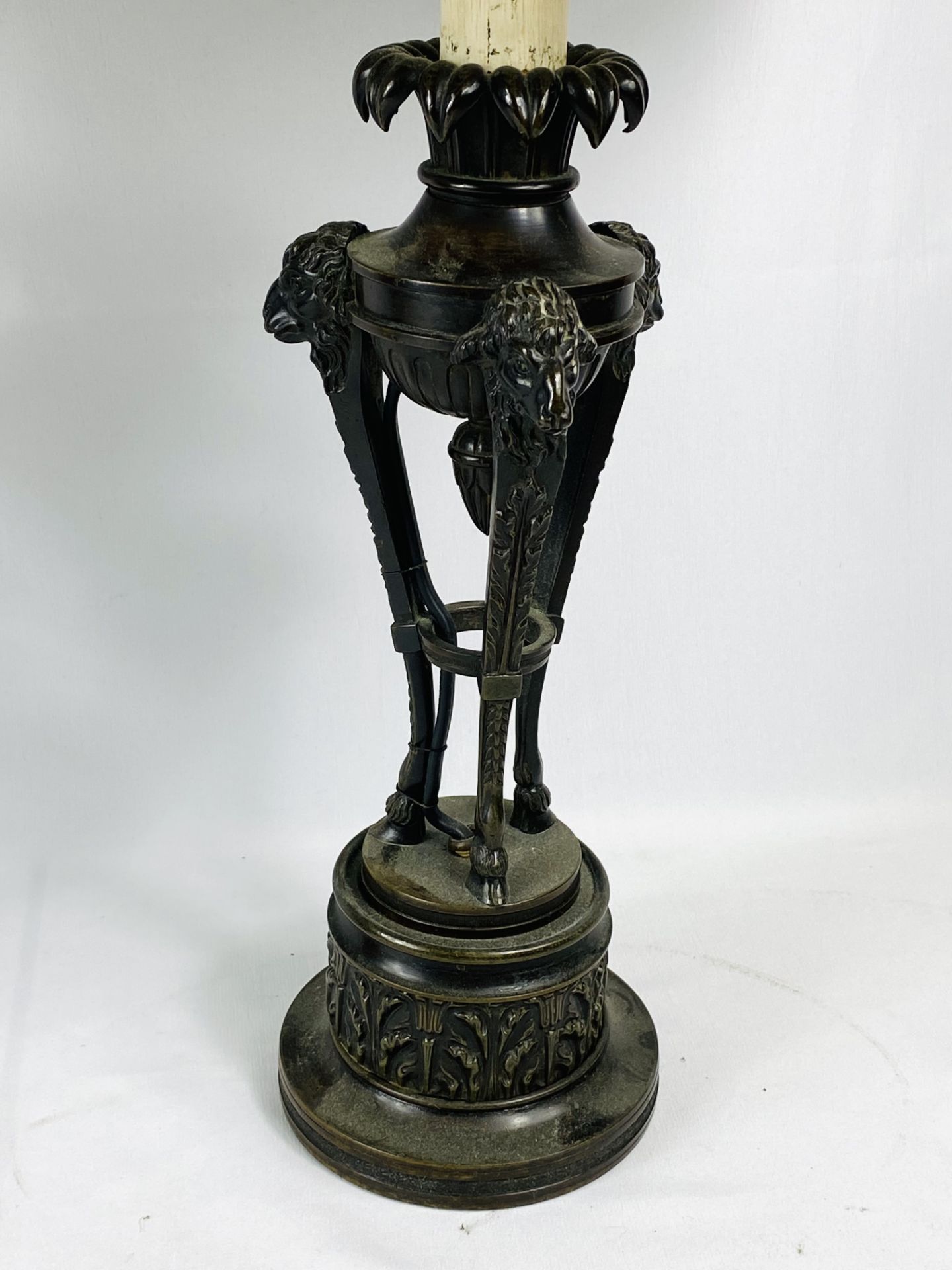 Pair of bronzed table lamps, - Image 2 of 3