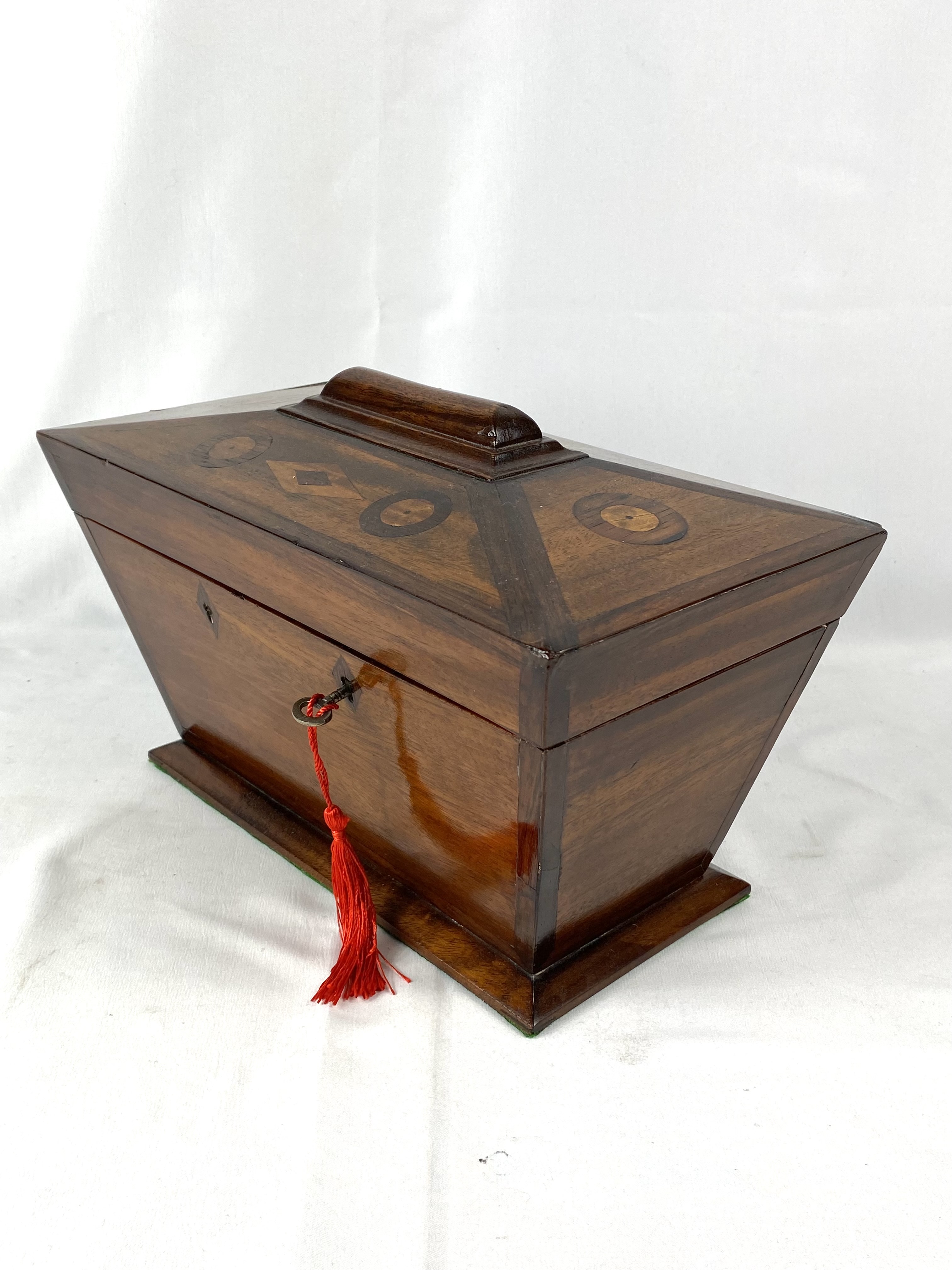 Mahogany tea caddy - Image 2 of 3