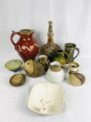 Quantity of studio pottery.