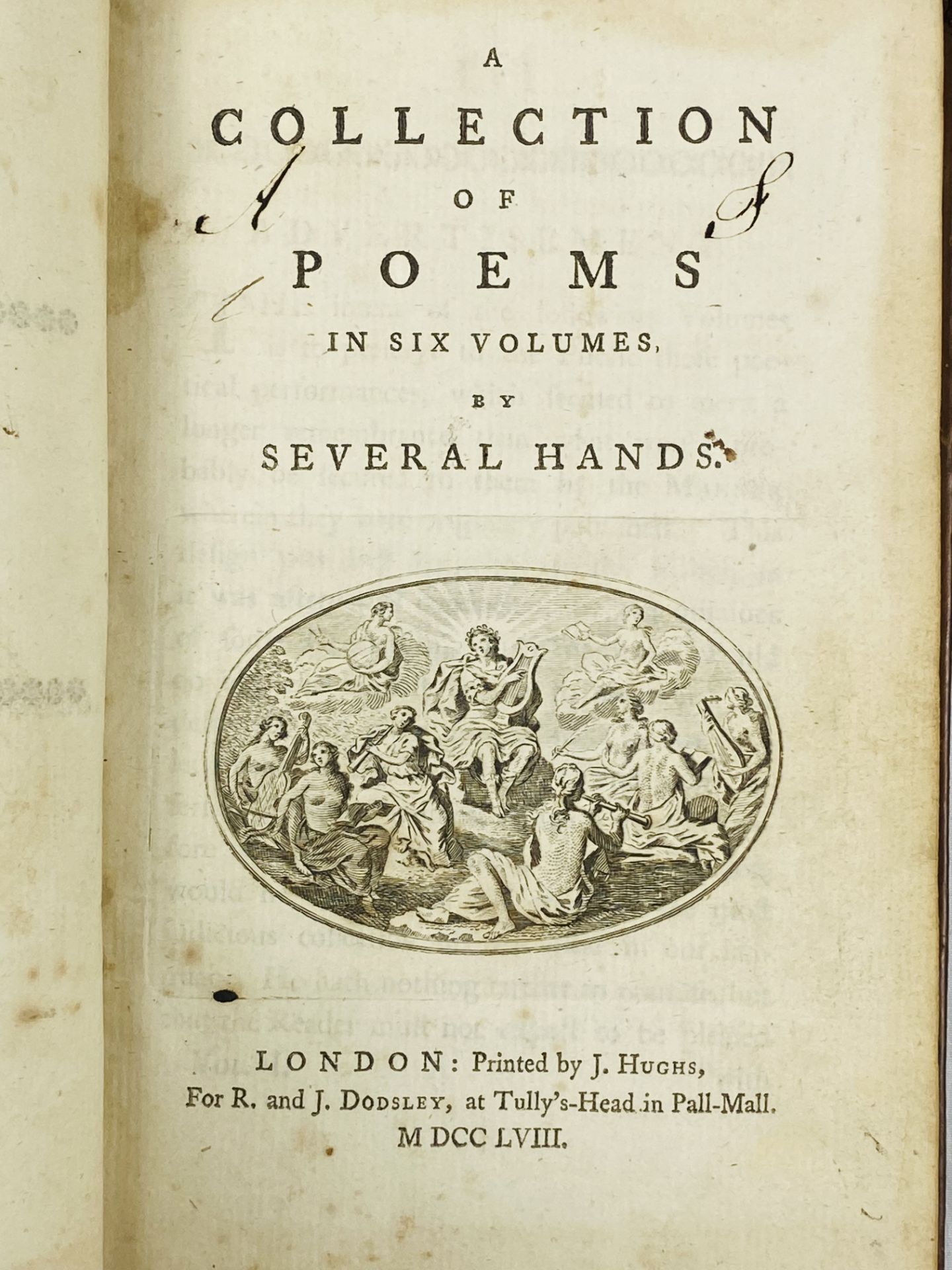 A Collection of Poems in Six Volumes by Several Hands, 1758 - Image 2 of 3