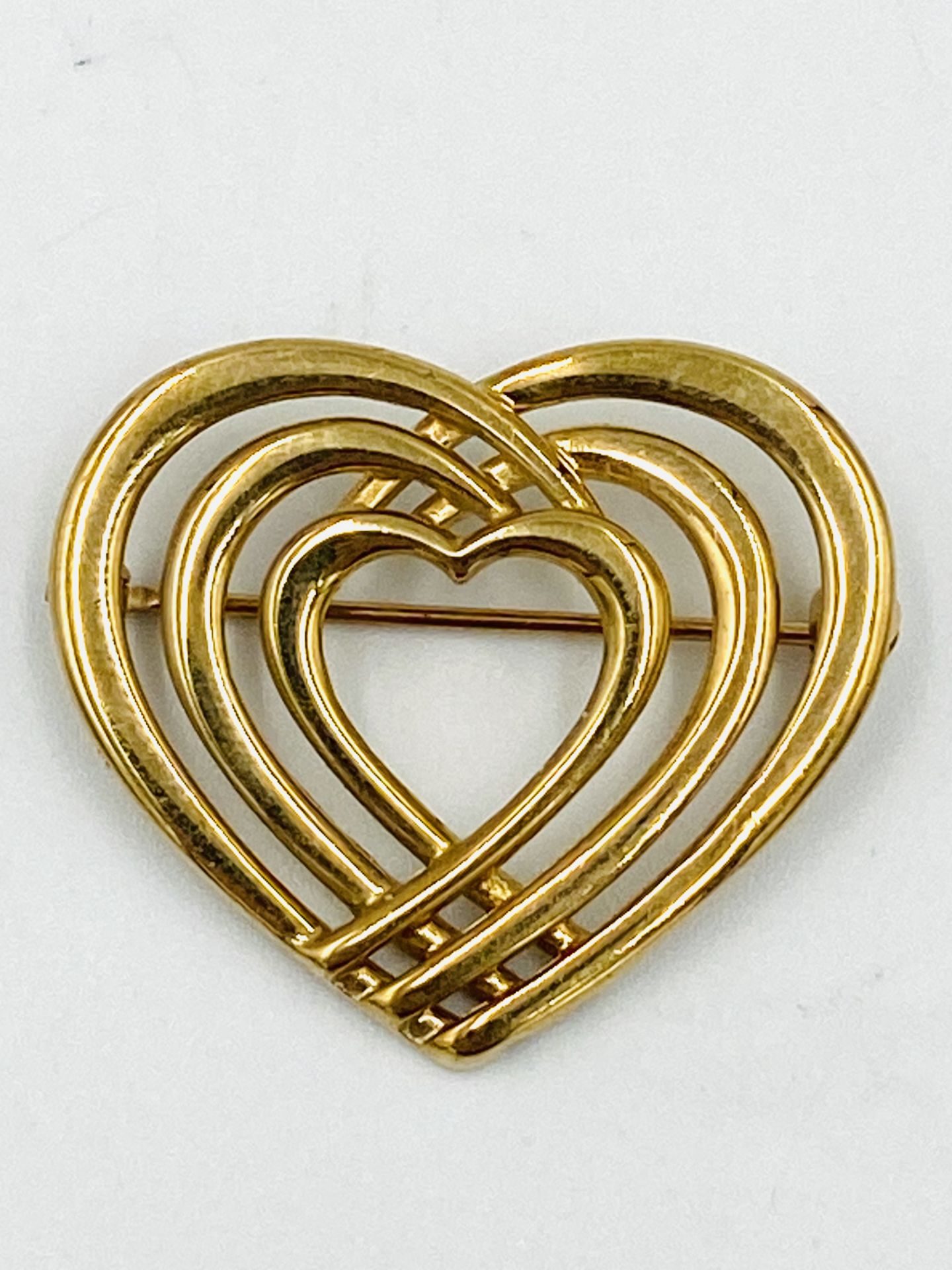 9ct gold heart shaped brooch - Bild 4 aus 4