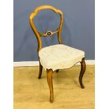 Victorian walnut balloon back chair