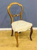 Victorian walnut balloon back chair