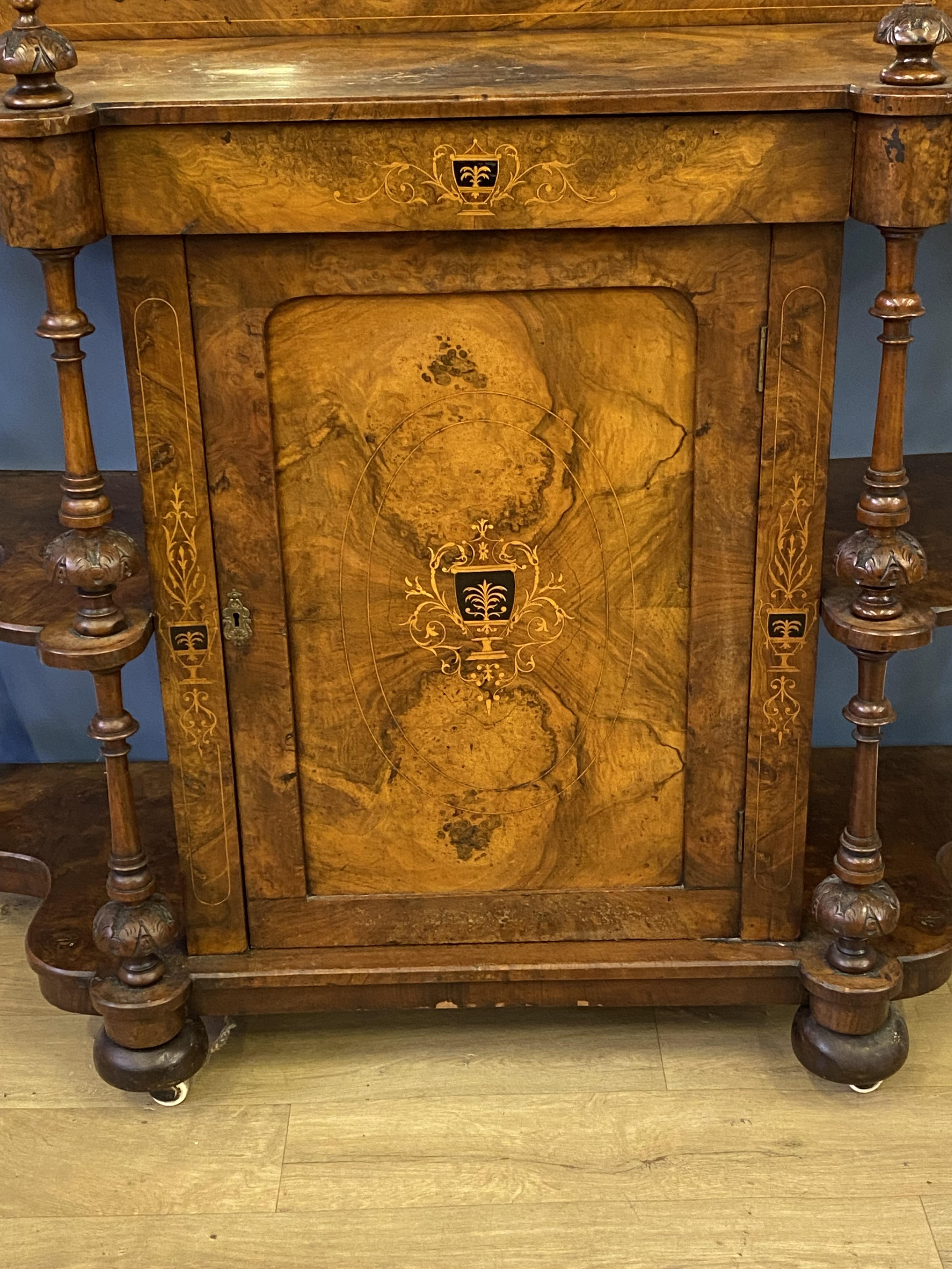 Victorian carved walnut side cabinet - Image 3 of 5