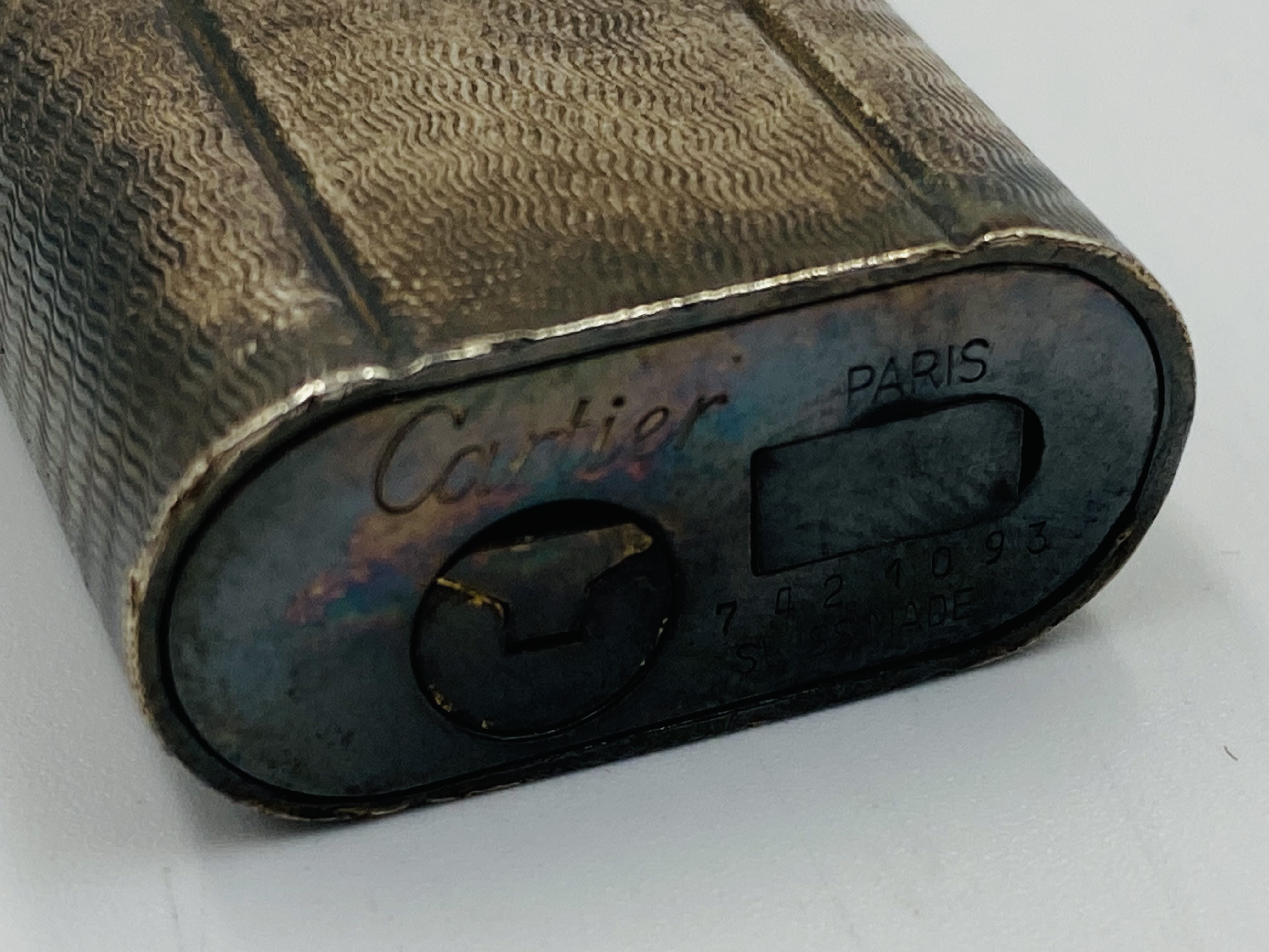 Cartier engine turned silver plated lighter - Image 5 of 5