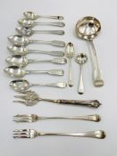 A quantity of silver spoons