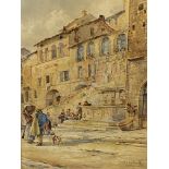 Framed and glazed watercolour of Assisi, signed Conrad H R Carilli