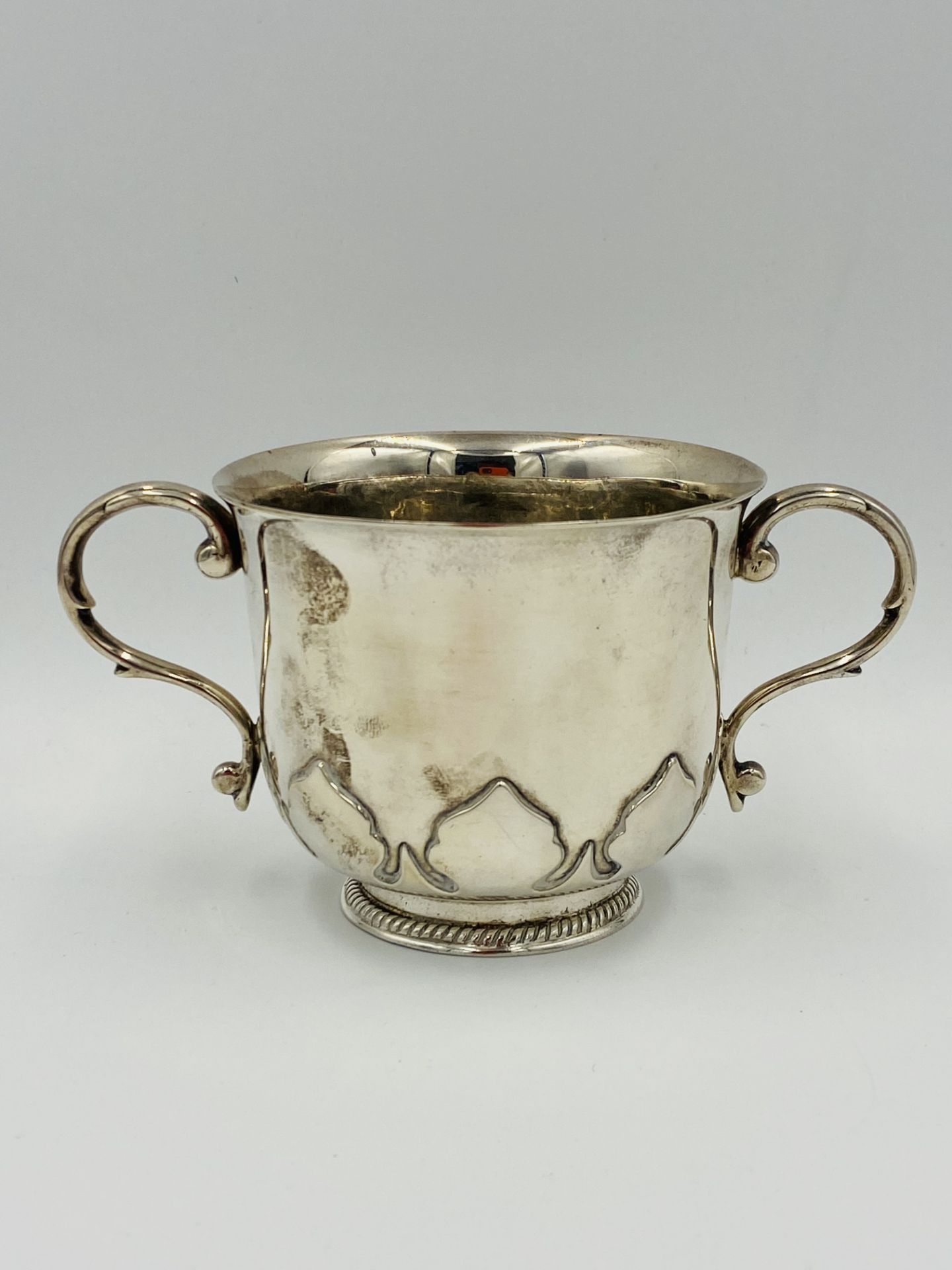 Hallmarked silver two handled cup