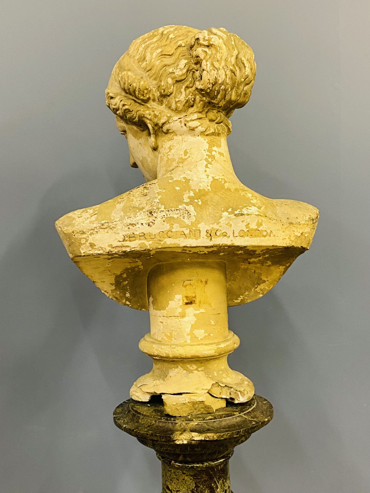 19th century plaster bust on marble column - Bild 7 aus 12