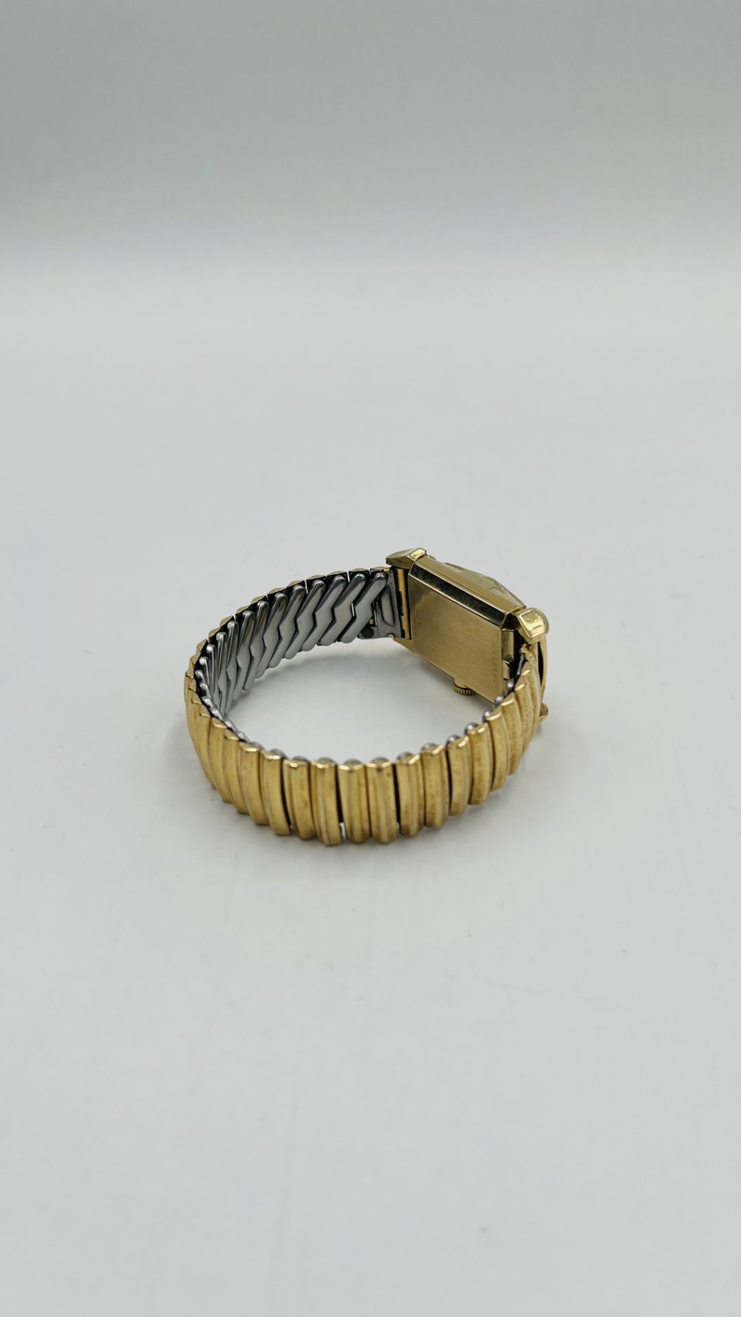 Bulova "tank" style 10k rolled gold cased manual wind wrist watch - Bild 6 aus 7