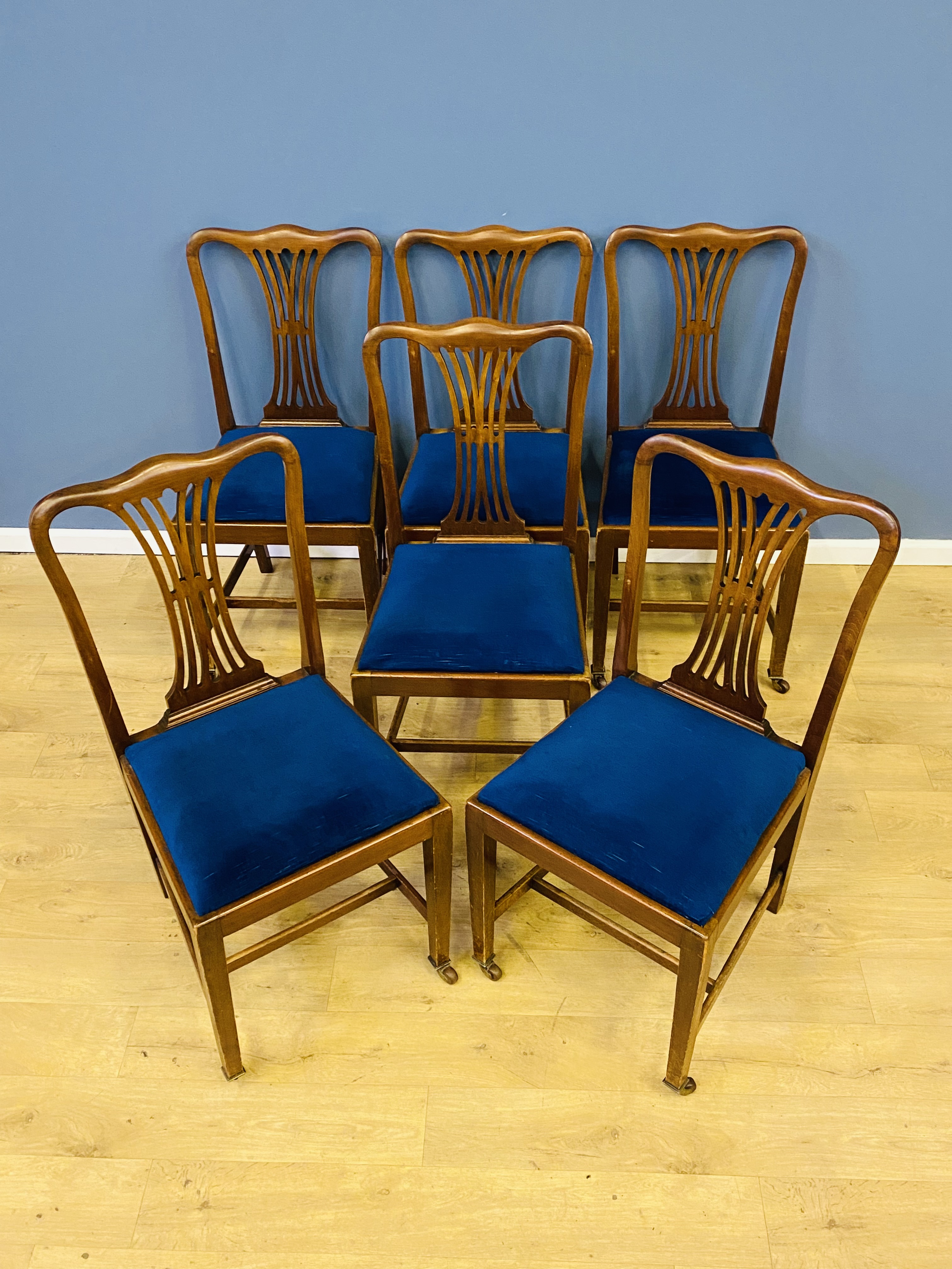 Set of six mahogany dining chairs - Image 4 of 4