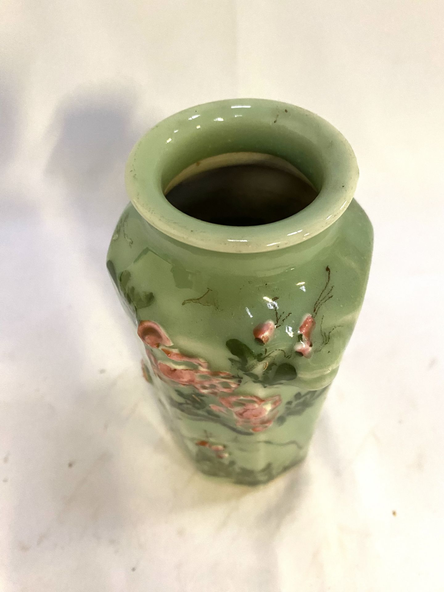 Chinese octagonal celadon vase - Image 3 of 4