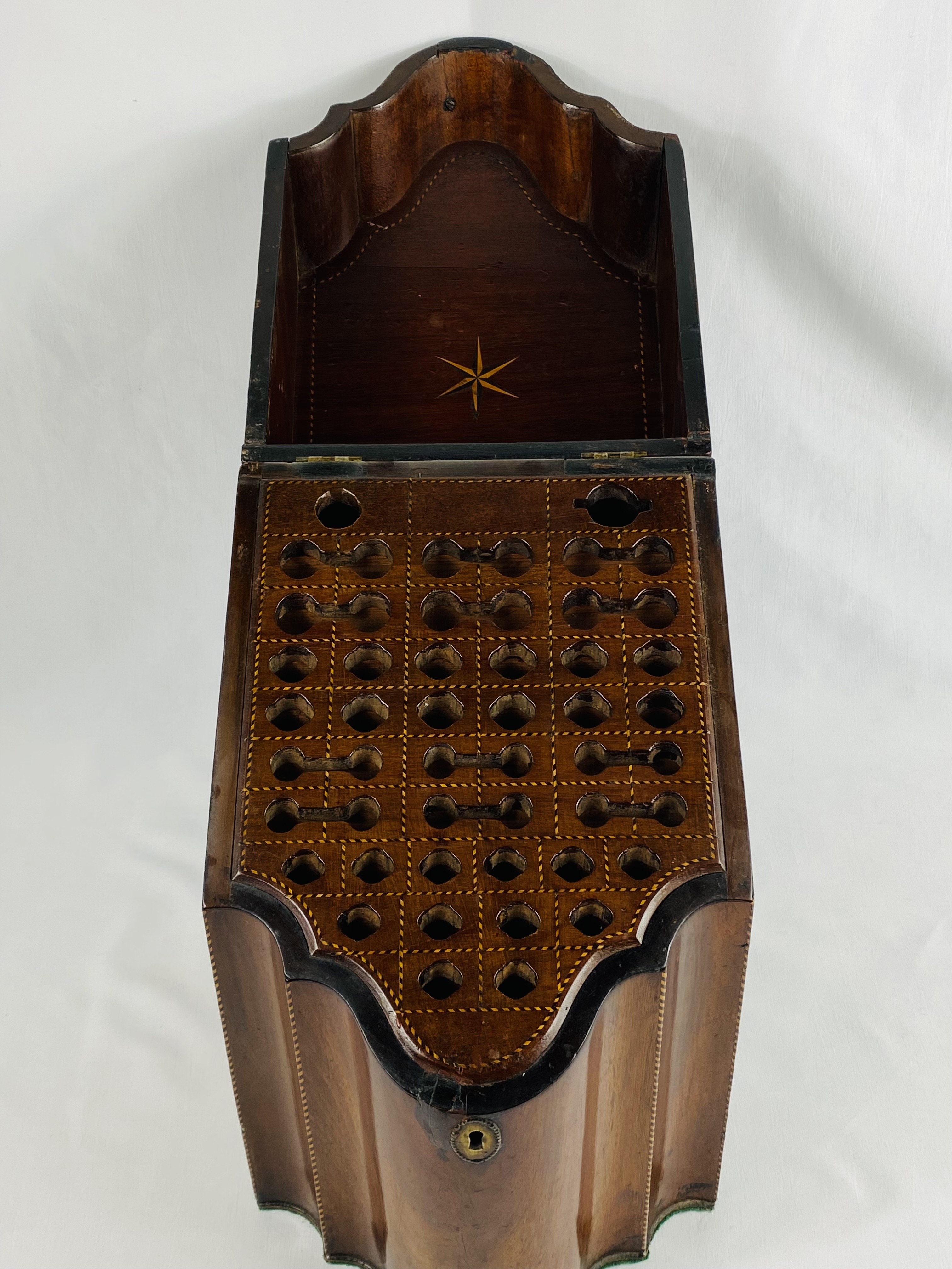 19th century mahogany knife box with original interior - Image 3 of 4