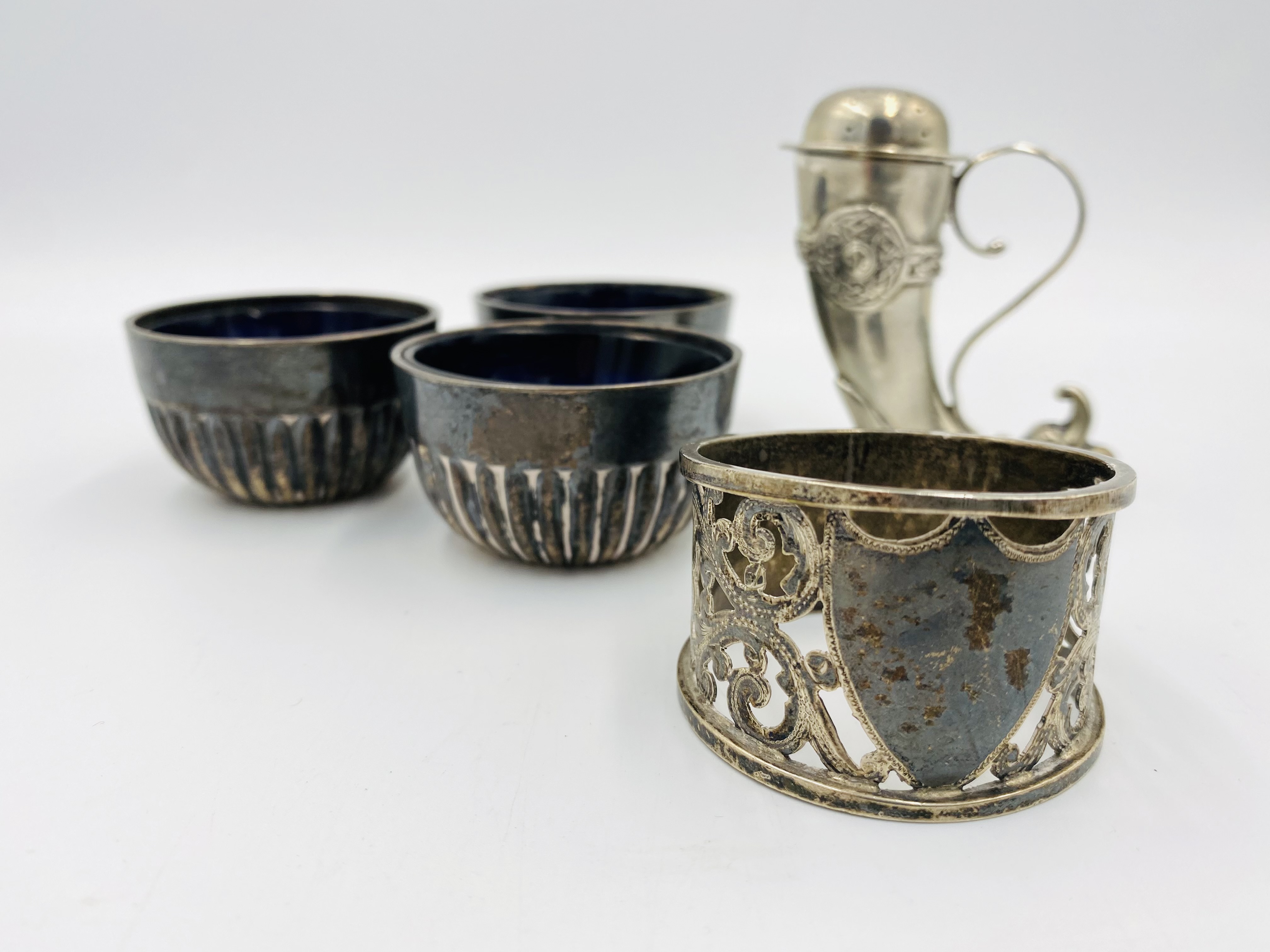 Three Mappin & Webb silver salts and other items - Image 3 of 3