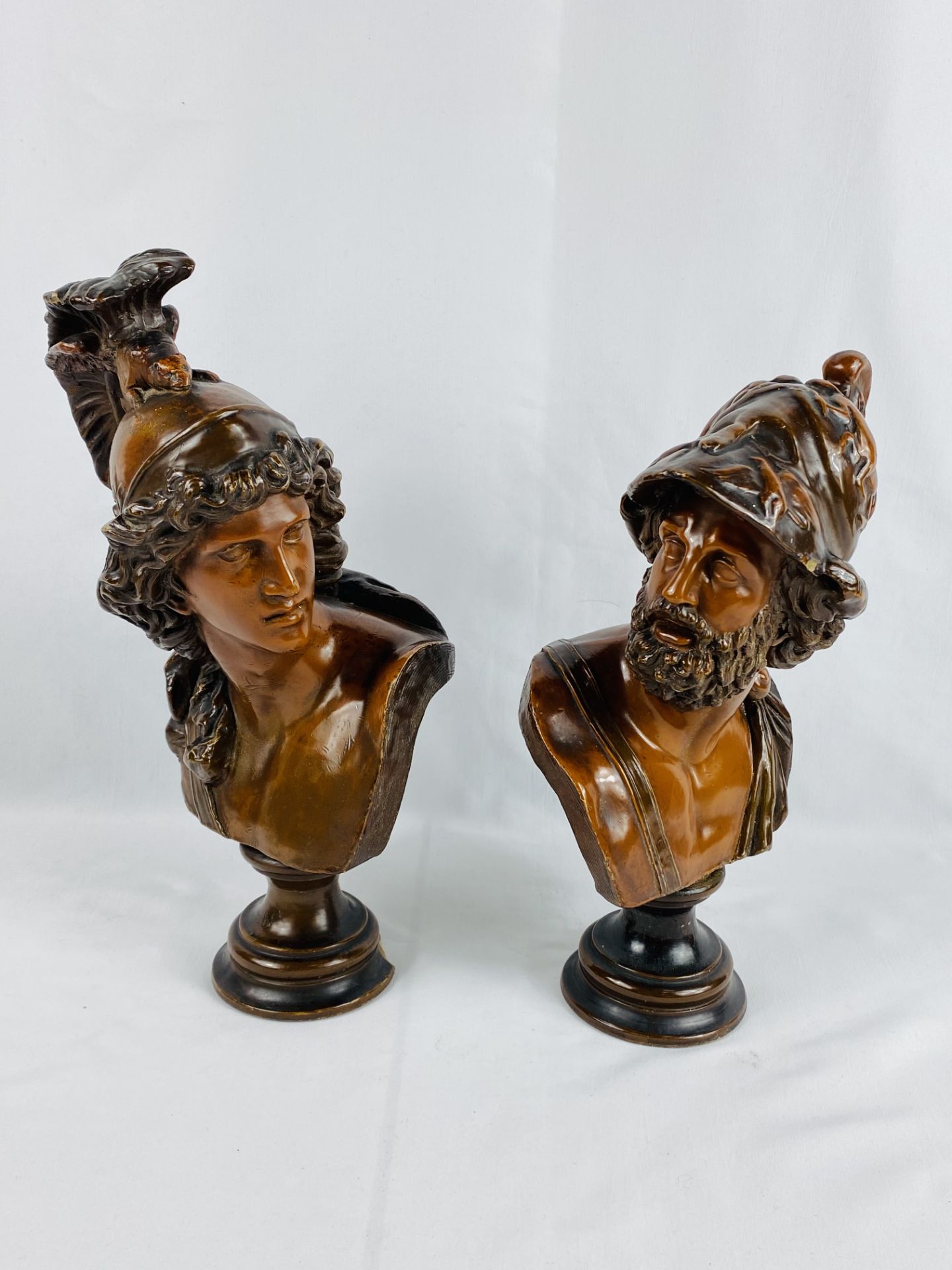 Two Austrian painted plaster busts - Image 2 of 4