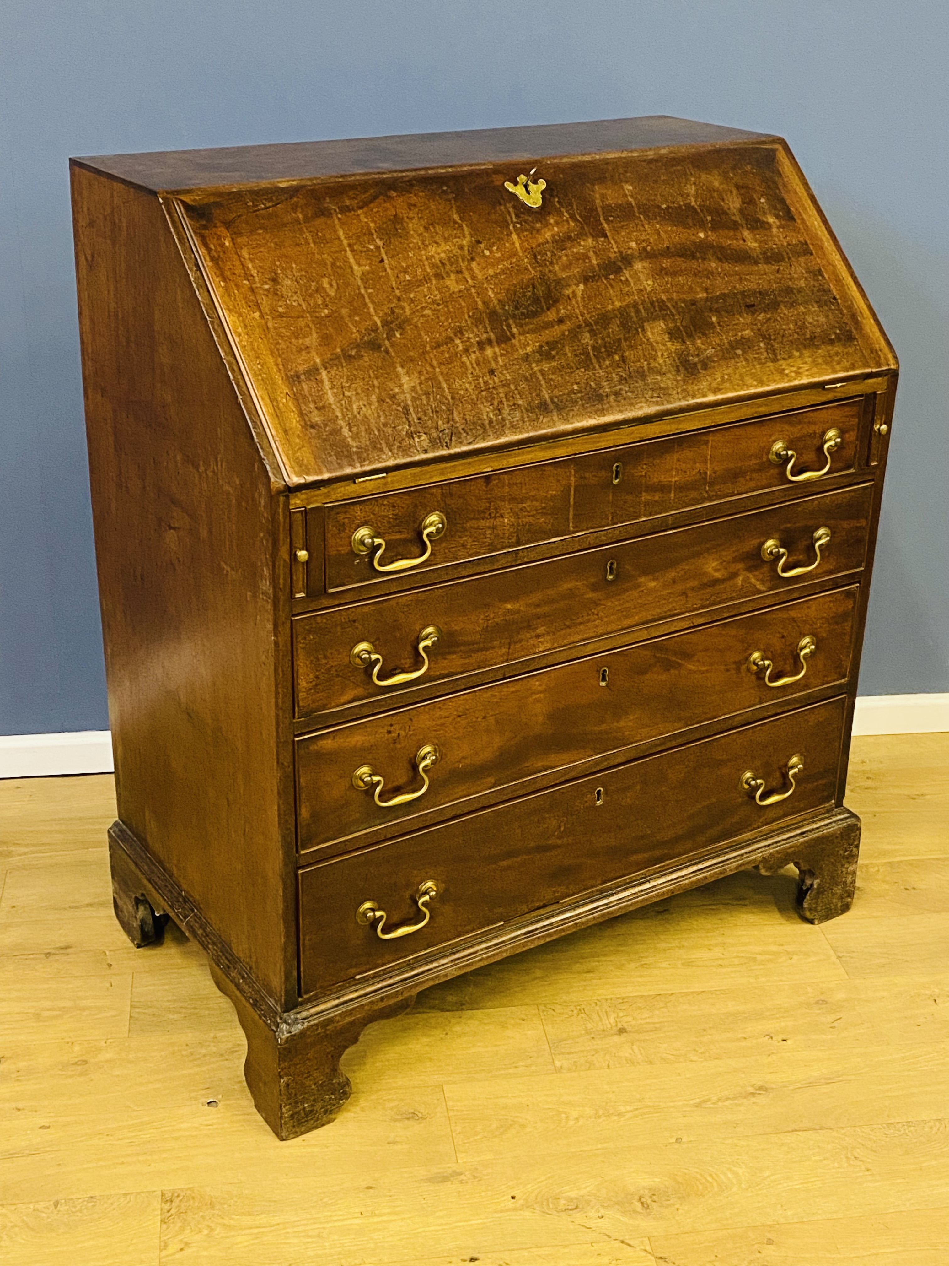 Georgian mahogany bureau - Image 4 of 6