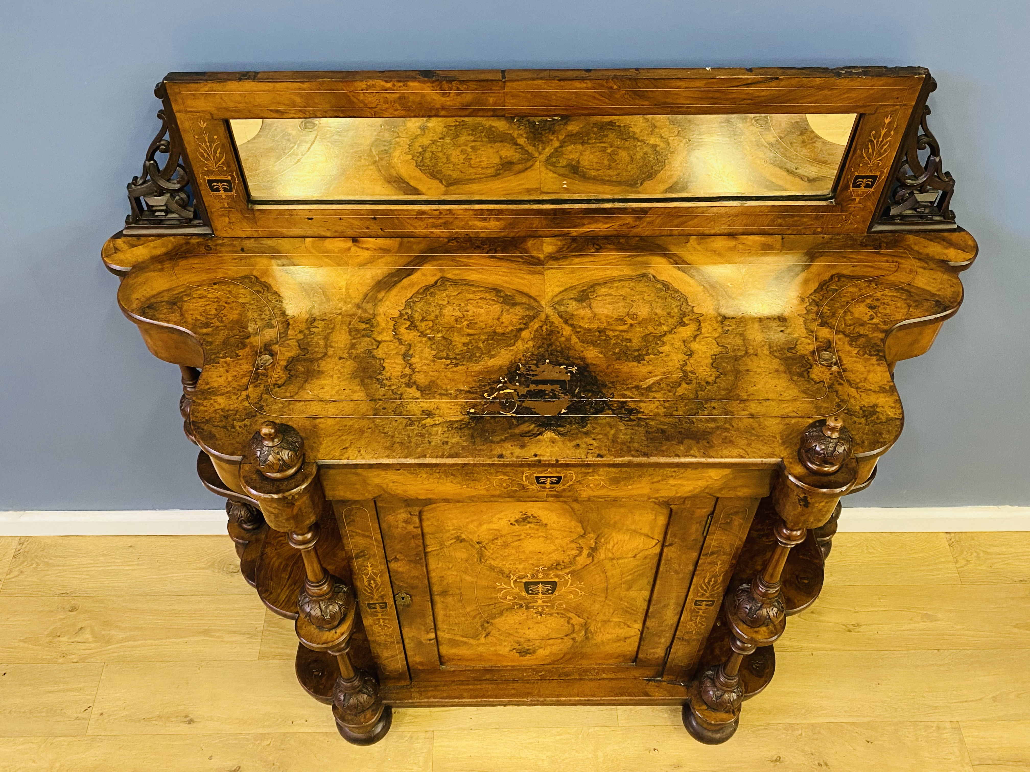 Victorian carved walnut side cabinet - Image 2 of 5
