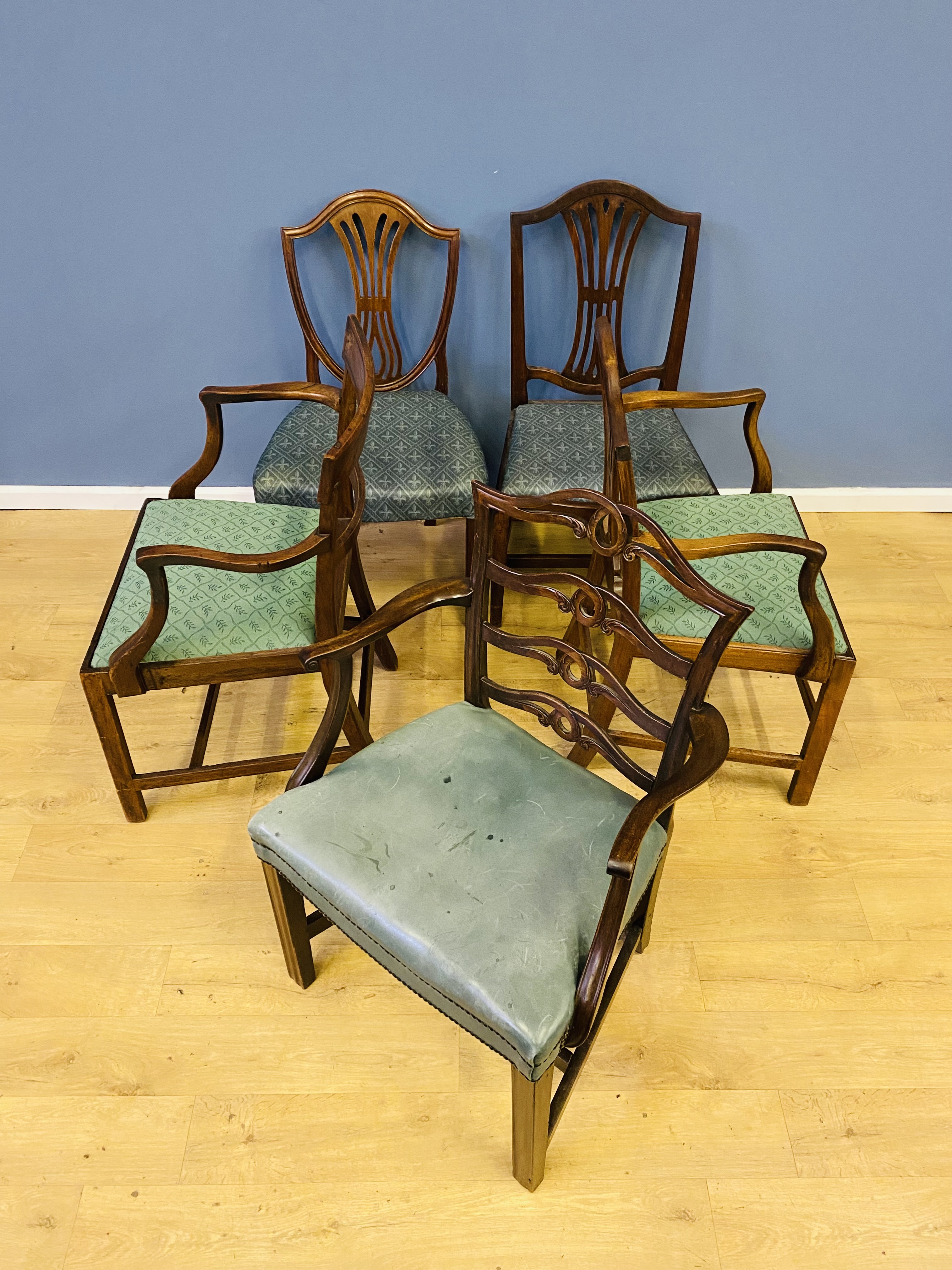 Five chairs, to include three elbow chairs - Image 2 of 6