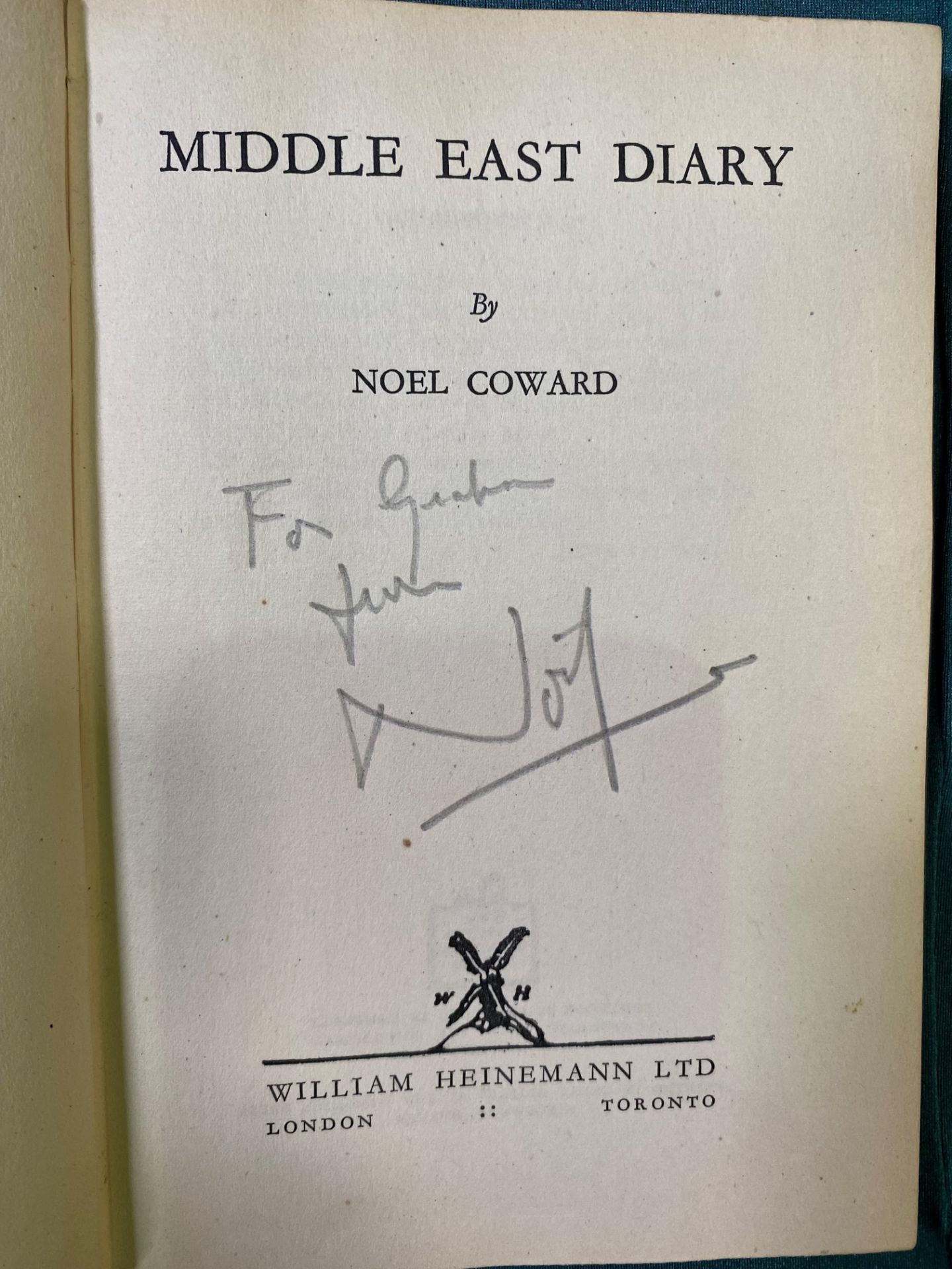 Noel Coward, Middle East Diary, first edition, William Heinemann Ltd, 1944 - Image 4 of 7