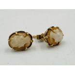 Pair of 9ct gold cameo earrings