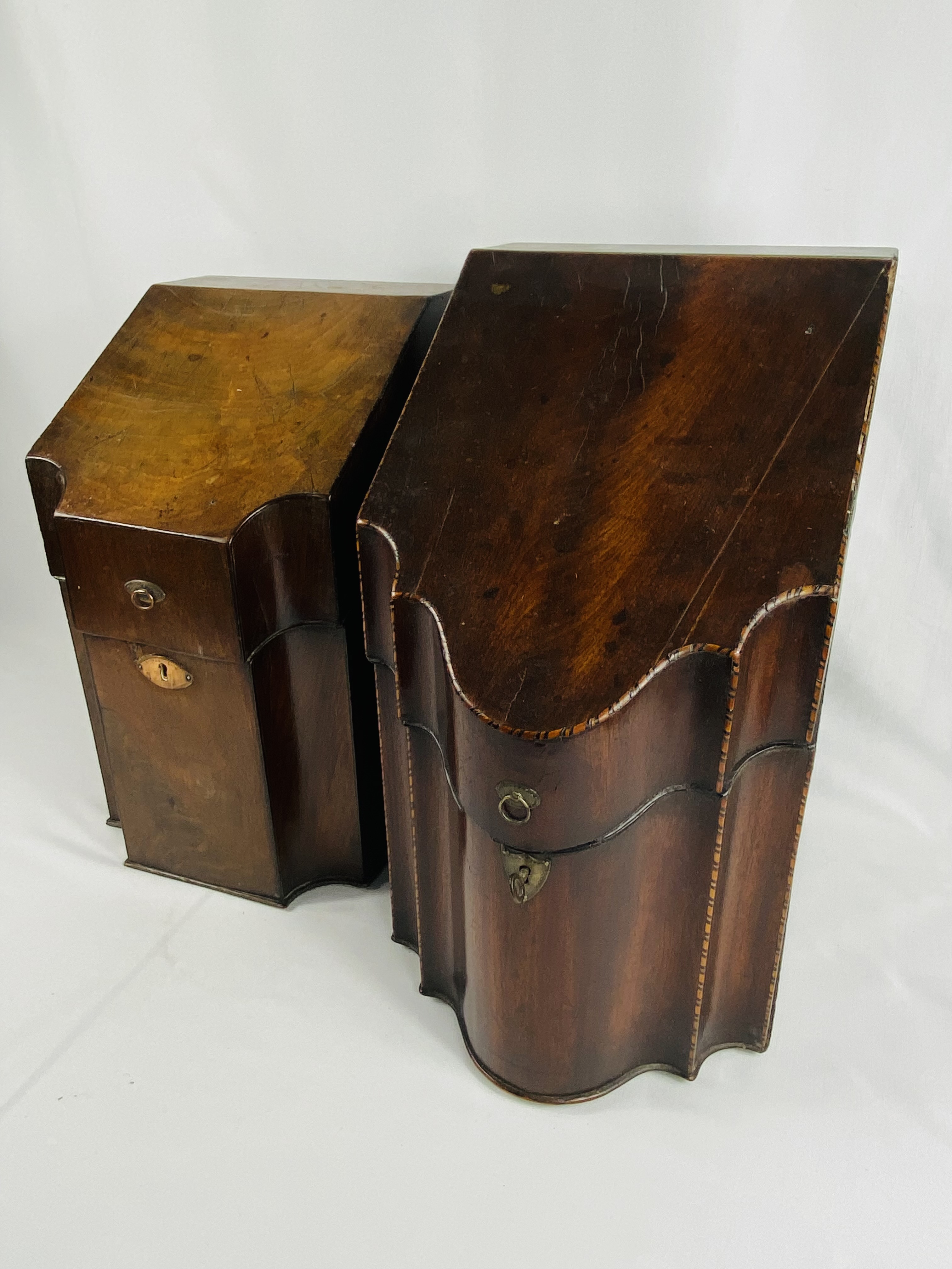 Two 19th century knife boxes - Image 3 of 6