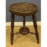 Carved Edwardian stool