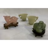 Four Chinese hardstone items