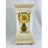 Alabaster portico clock