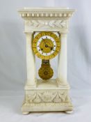 Alabaster portico clock