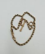 9ct gold fob bracelet