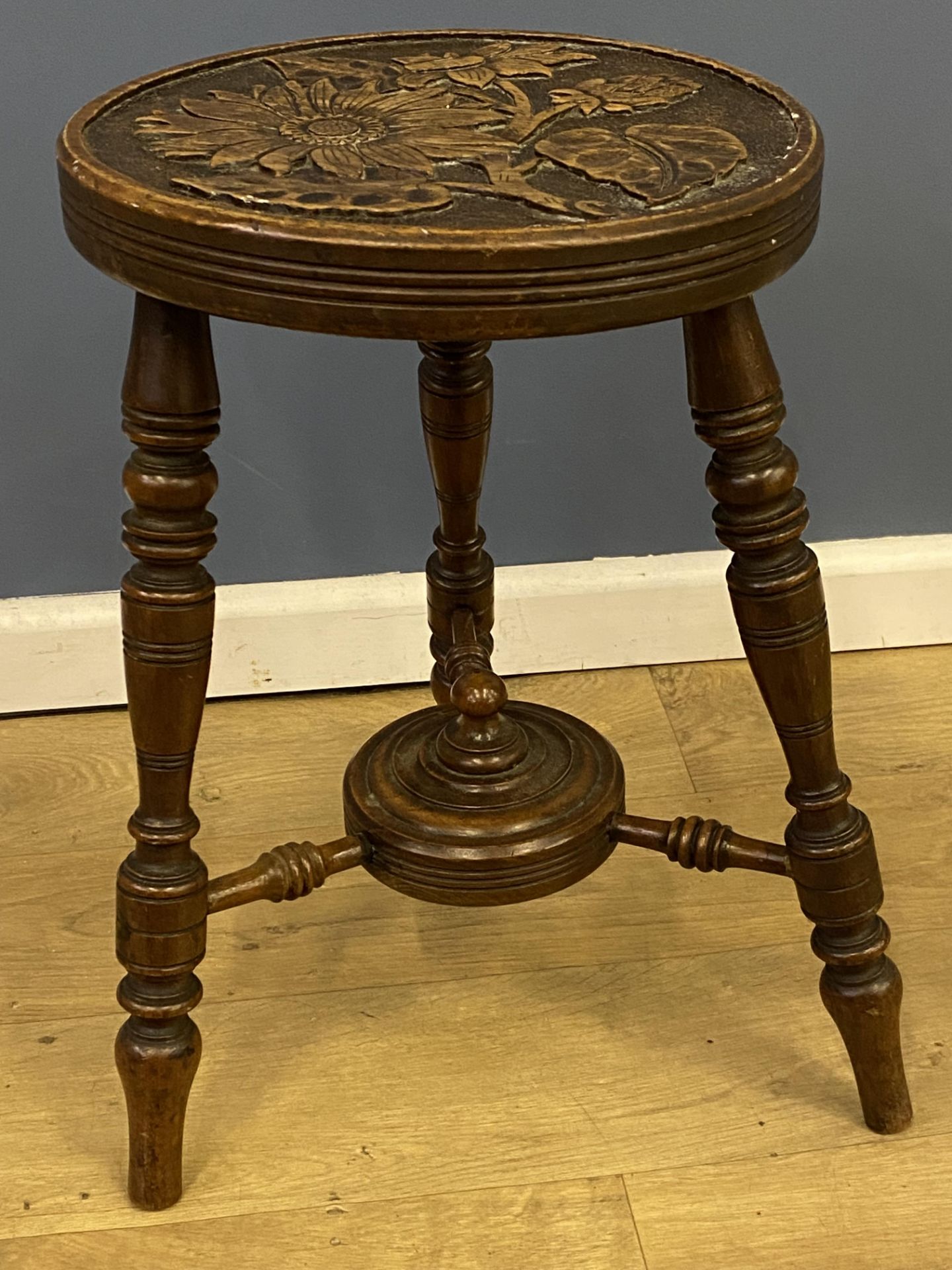 Carved Edwardian stool - Image 3 of 6