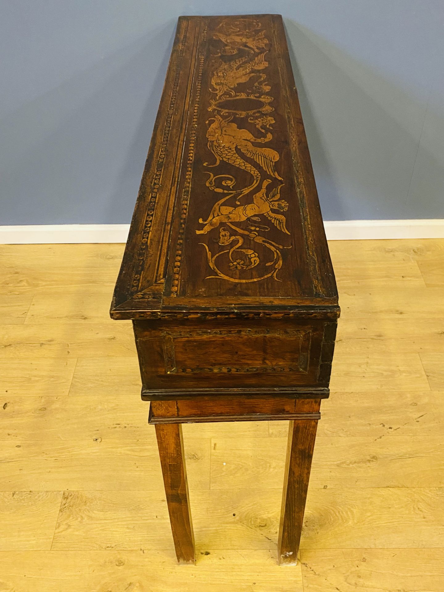 Marquetry inlaid two drawer console table - Image 6 of 7