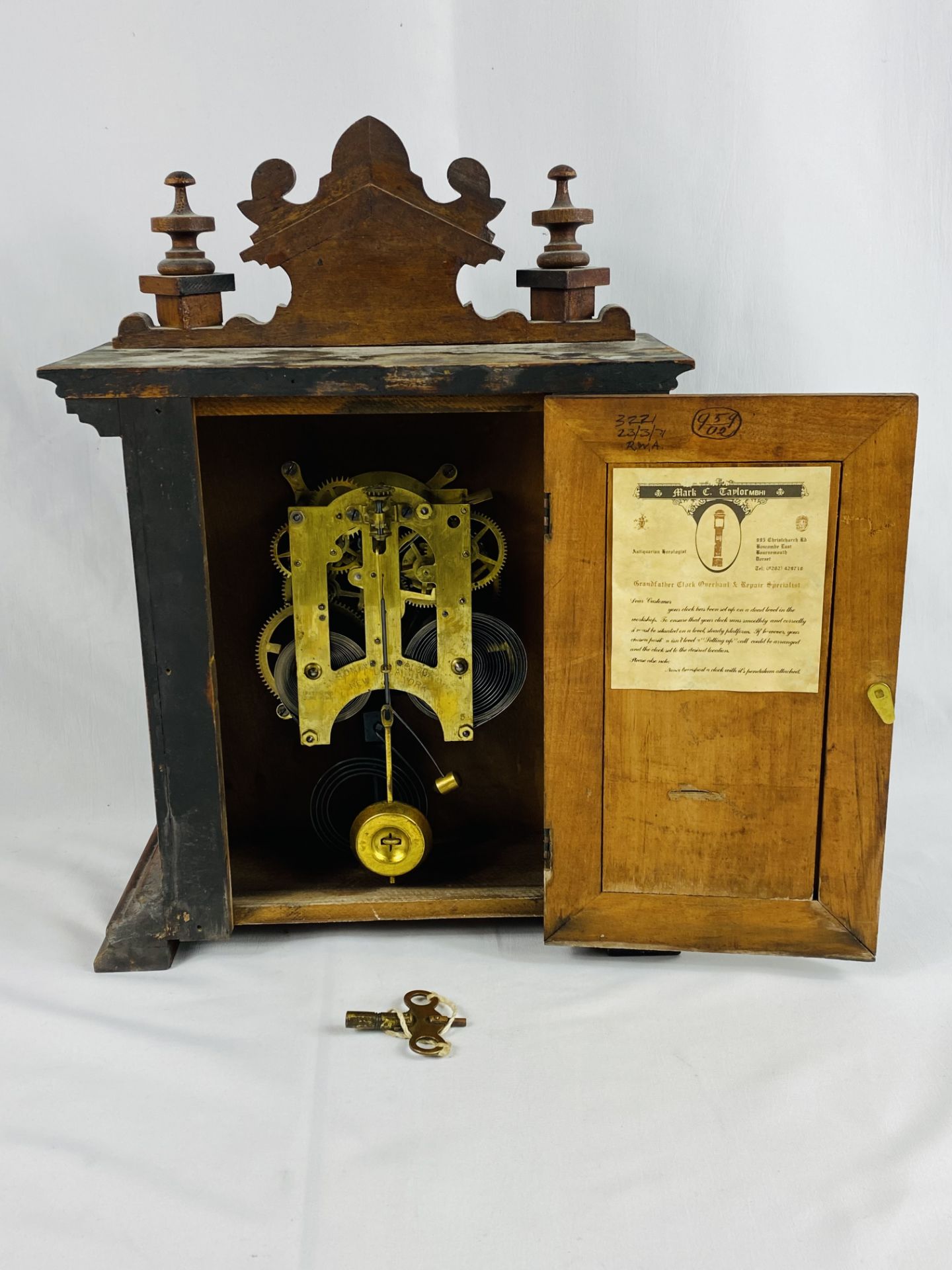 Mahogany mantel clock - Image 3 of 5