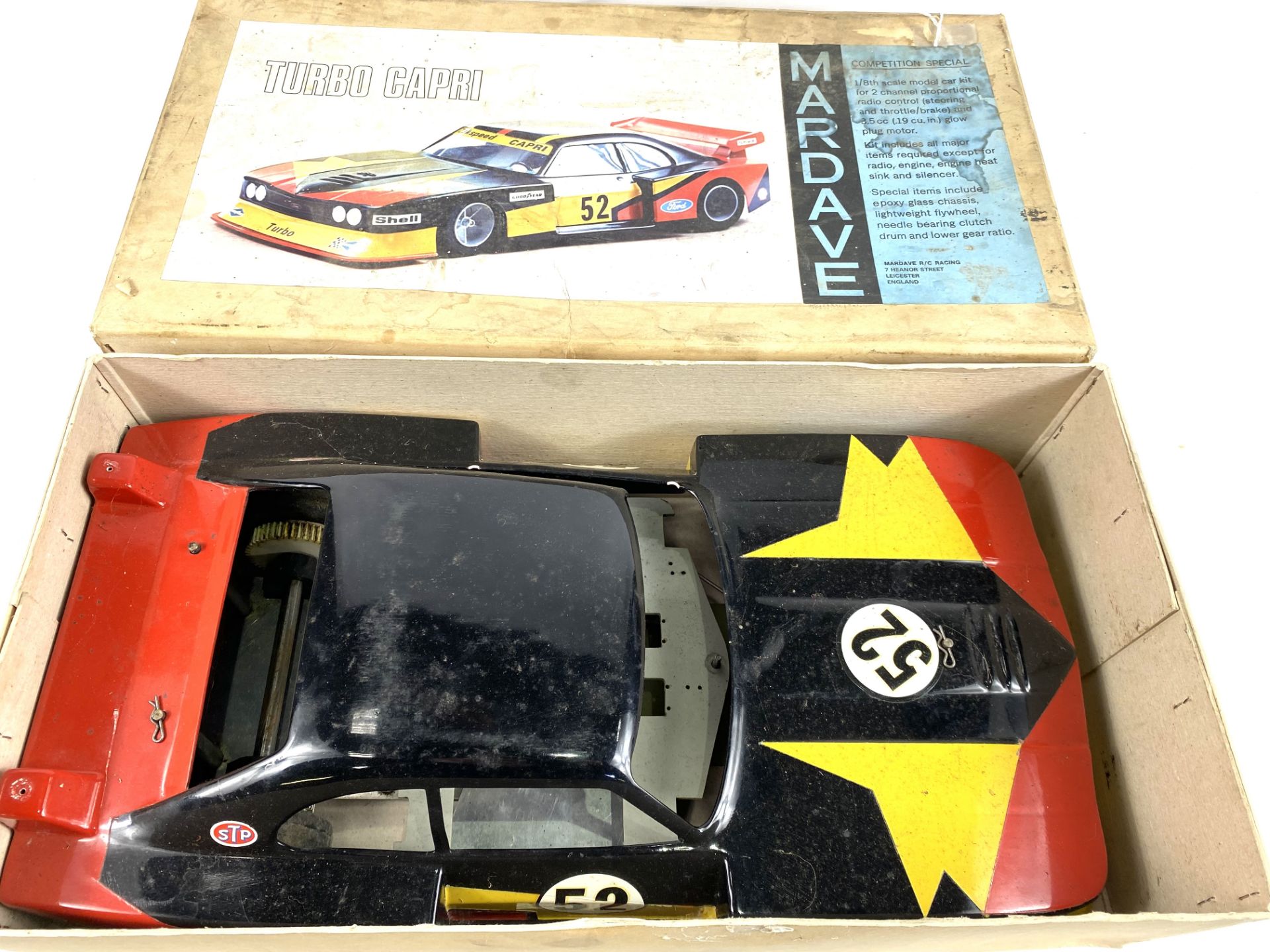 Mardave 1:8 scale model turbo capri model car shell in original box
